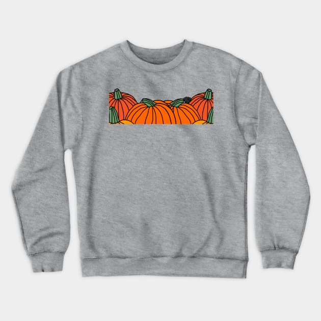 Dog visits the Pumpkin Patch Crewneck Sweatshirt by ellenhenryart